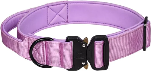 Miniatura 13 de Collar táctico para perro, collar ajustable de nailon para entrenamiento militar con mango de control y hebilla de metal pesado para perros medianos