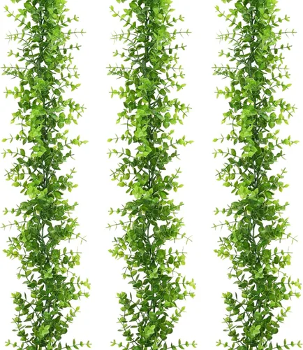 Miniatura 15 de Dolicer Guirnalda de eucalipto, paquete de 2 unidades, vegetación sintética de 12 pies, guirnaldas colgantes falsas para telón de fondo de boda