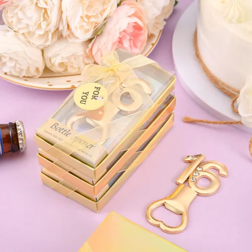 Miniatura 5 de 24 piezas/paquetes de 16 abridores de botellas para fiesta de cumpleaños de 16 años, bodas, aniversarios, decoraciones o recuerdos para invitados
