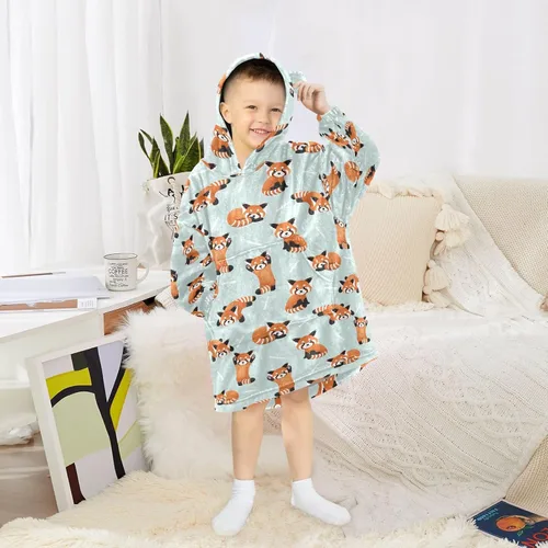 Miniatura 5 de Mantas portátiles para niños, sudadera con capucha tipo manta de gran tamaño, suave y cálida, regalos para niños, niñas y adolescentes de 3 a 14