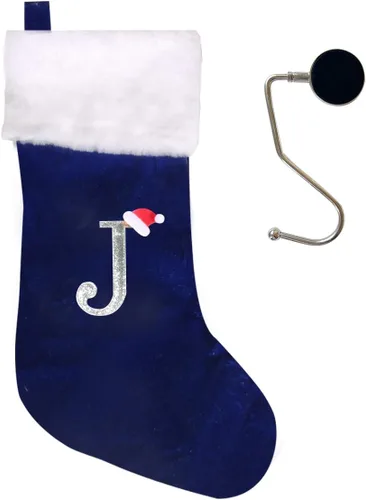 Miniatura 51 de Medias de Navidad de 20 pulgadas con monograma, letras, medias súper suaves grandes de Navidad, medias de monograma rojo para Navidad, regalo