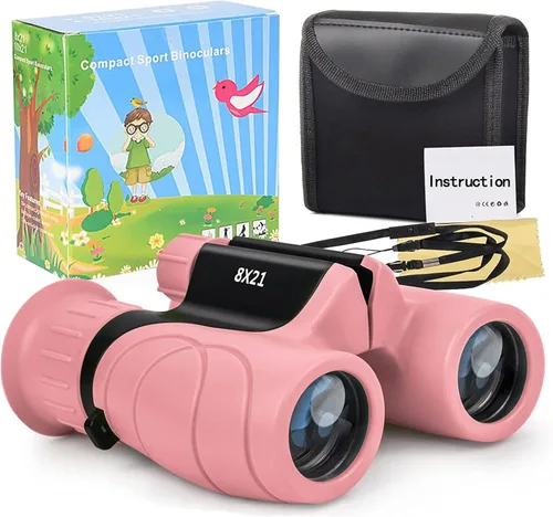 Binoculares para niños, binoculares compactos para niños 8x21 de alta resolución para observación de aves, camping, exploración, senderismo, caza,