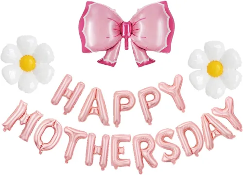 Juego de globos para decoración del Día de la Madre Feliz Día de la Madre (lazo de margarita)