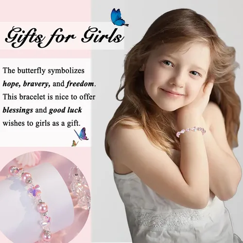 Miniatura 2 de ORISPRE Butterfly Bracelet for Girls, Gifts for 8 10 Year Old Girl Birthday Christmas