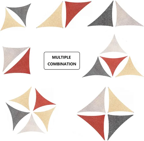 Miniatura 9 de AsterOutdoor - Toldo parasol triangular de 16 x 16 x 16 pies, Toldo con bloqueador ultravioleta para patio, patio trasero, césped, jardín, Arena