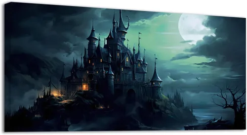 Miniatura 9 de YONICA Lienzo decorativo para pared de Halloween para sala de estar, decoración del hogar, calabaza de Halloween sobre lienzo de alta definición