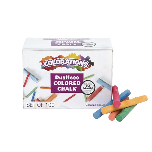 Colorations CNODUST - Tiza de color sin polvo, valor, multicolor, para niños, aula, aprendizaje, dibujo, crear, jugar, no tóxico, 3 pulgadas x 3/8