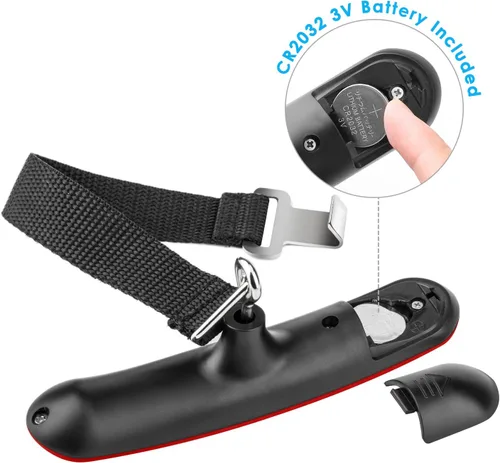 Miniatura 7 de Báscula digital de equipaje de regalo para maleta de viajero, báscula de peso de mano de 110 libras (rojo)