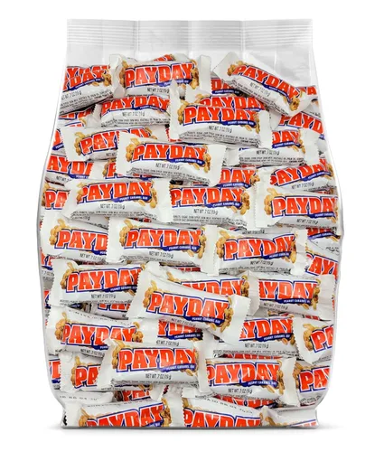 PayDay Barras de Dulce Fun Size - 40 Barras de Dulce Envueltas Individualmente - PayDay a Granel Dulces de Maní y Caramelo - Dulces a Granel
