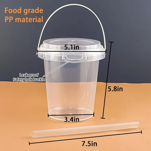 Miniatura 3 de Qsqwsuye 15 juegos de vasos de plástico desechables con tapa y pajita, 34 onzas reutilizables y adecuados para viajes al aire libre, embalaje