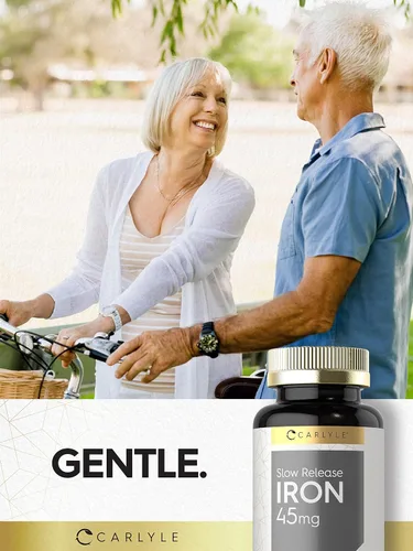 Miniatura 6 de Carlyle Hierro de liberación lenta de 45 mg 180 tabletas Suplemento mineral de sulfato ferroso para hombres y mujeres Fórmula vegetariana