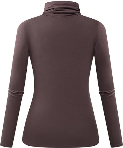 Miniatura 2 de Herou - Blusa de mangas largas ajustada, ligera e informal con cuello de tortuga para mujer