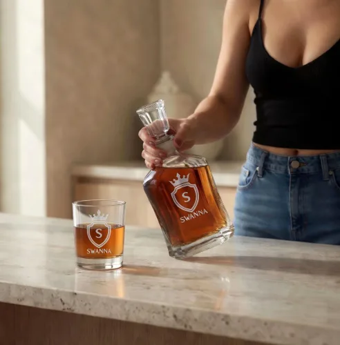 Miniatura 5 de Decantador de whisky personalizado - 4 diseños - Regalos de cumpleaños para hombres 2025, papá, esposo, él, novio - Regalos de whisky para hombres