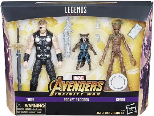 Miniatura 2 de Marvel Figuras de acción de Thor, Rocket y Groot de Legends