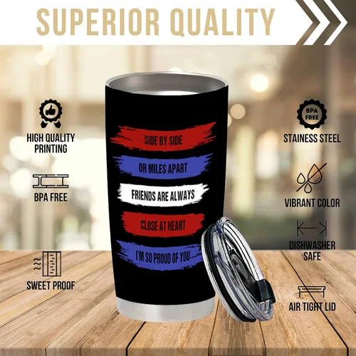 Miniatura 4 de Regalo para un amigo – Vaso de acero inoxidable con la bandera estadounidense de 20 onzas para hombres – Regalo de cumpleaños para hombres – Regalos