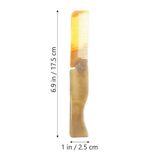Miniatura 2 de Peine de pelo plegable de bolsillo con cuerno de buey, peine portátil antiestático, evita la pérdida de cabello, para mujeres, hombres, viajes, uso