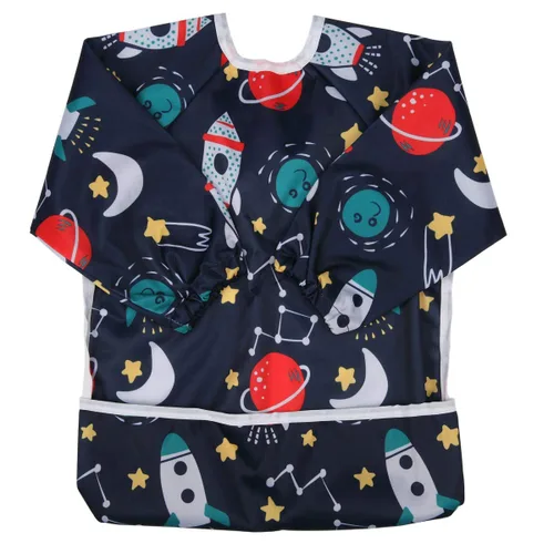 Miniatura 9 de Babero de bebé manga camisa con bolsillo 1-3 años pintura para niñas (Flamingo Cactus)