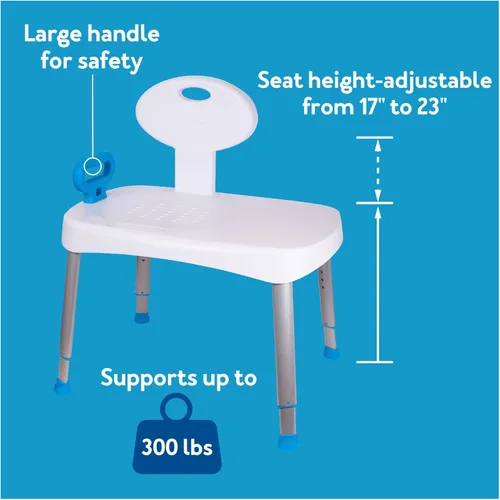Miniatura 3 de Carex Banco de ducha de fácil transferencia, silla de ducha para ancianos y banco de transferencia de bañera para bañera, banco de transferencia