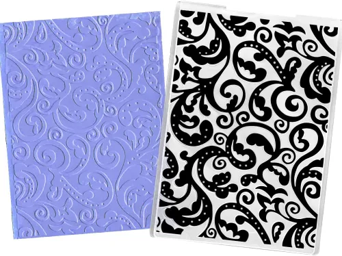 Hying Carpeta de estampado de fondo con textura 3D con estampado de flores, plantilla de carpeta de plástico para hacer tarjetas, álbumes de