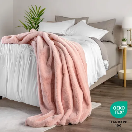 Miniatura 5 de Bare Home Manta de Piel Sintética - Ultra Suave y Lujosa - Manta Acogedora y Cálida para Sofá, Sillón, Cama - Suave y Esponjosa - Manta Decorativa