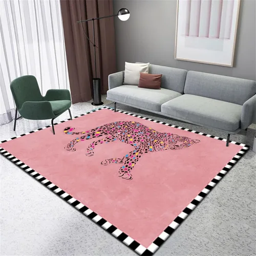 Miniatura 15 de Alfombra de área con estampado de leopardo, 3 x 5 pies, alfombra con estampado de guepardo africano majestuoso y vida silvestre, alfombra de pelo 15