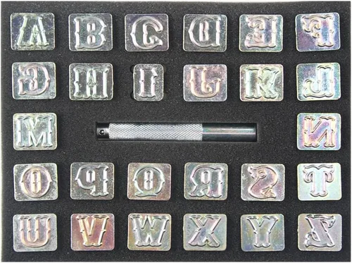 Miniatura 10 de OWDEN Kit profesional de herramientas de estampado de números de 10 piezas (3/4 de pulgada, 0.748 in de alto) para artesanía de cuero, herramienta