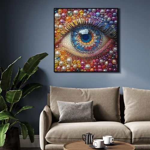 Miniatura 5 de Impossible Puzzles para adultos de 1000 piezas, diseño de diamantes de cristal degradado colorido de ojos con temática de arte abstracto, difícil