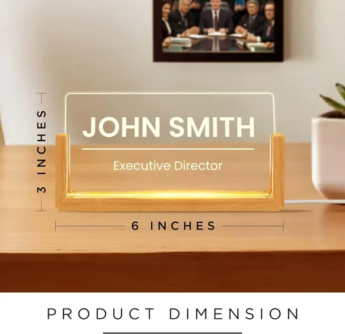 Miniatura 4 de Placa de nombre personalizada para escritorio de negocios, regalo de oficina personalizado para compañero de trabajo, jefe o gerente, placa de Línea