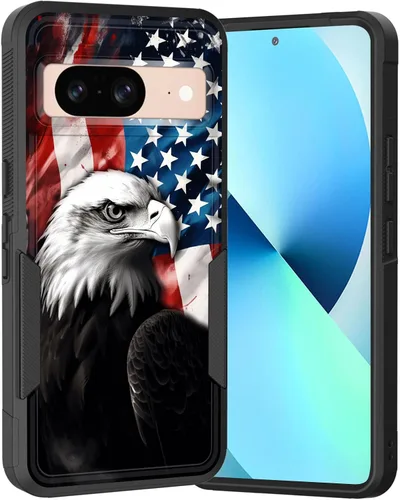 Miniatura 134 de Funda para Pixel 6A, Híbrida de Doble Capa de Servicio Pesado Resistente a Prueba de Golpes PC Duro + Funda Protectora de Silicona Suave para Google