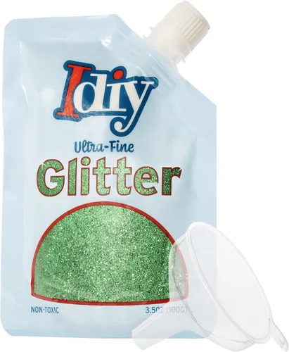 Miniatura 16 de iDIY - Brillantina ultra fina azul aguamarina (3.5 onzas), purpurina extrafina con bolsa de boquilla fácil de verter y embudo para resina, slime