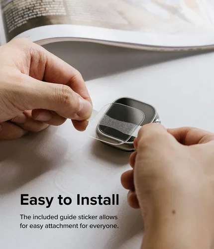 Miniatura 7 de Ringke Protector de pantalla compatible con Apple Watch Ultra 2 y diseñado para Apple Watch Ultra, protector de vidrio templado con marco de acero