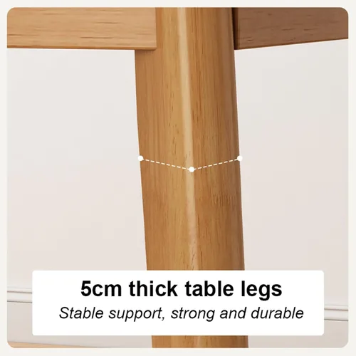 Miniatura 7 de Mesa de comedor rectangular de madera maciza, mesa de cocina rústica con almohadillas antideslizantes para los pies, estructura estable, adecuada