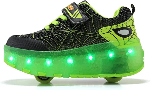 Miniatura 9 de Zapatos para niños con ruedas - 4 en 1 Zapatos con ruedas iluminados con luces LED recargables por USB para regalos de Navidad y escuela