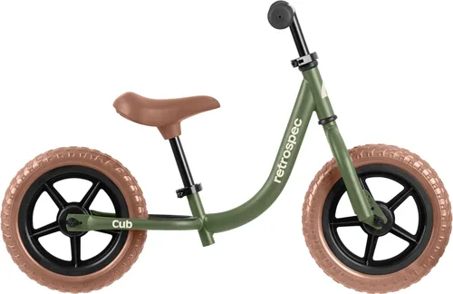 Miniatura 7 de Retrospec Cub - Bicicleta de equilibrio para niños de 18 meses a 3 años, bicicleta para principiantes sin pedal de 12 pulgadas con asiento Verde