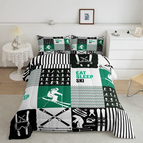 Miniatura 21 de Eat Sleep - Juego de edredón de natación para niños y niñas, ropa de cama temática de natación, juego de cama de natación, juego de deportes Nadar 03