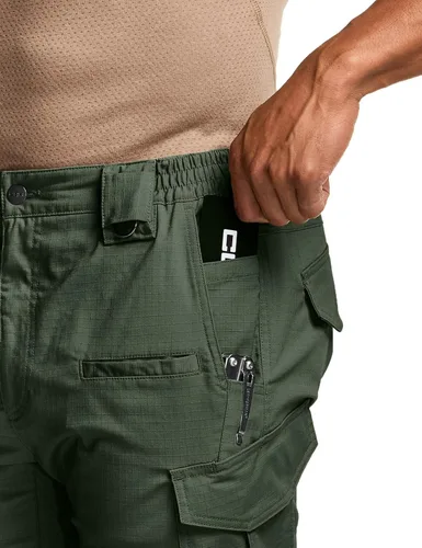 Miniatura 266 de CQR – Pantalones tácticos elásticos tipo cargo para hombre, resistentes al agua, de tela ripstop (antidesgarros), ligeros, ideales para uso diario