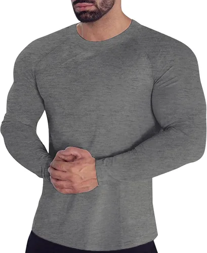 Miniatura 42 de Camisas de compresión atléticas de manga larga para hombre, capa base, camisa de entrenamiento atlético, camisas de compresión, camisetas deportivas
