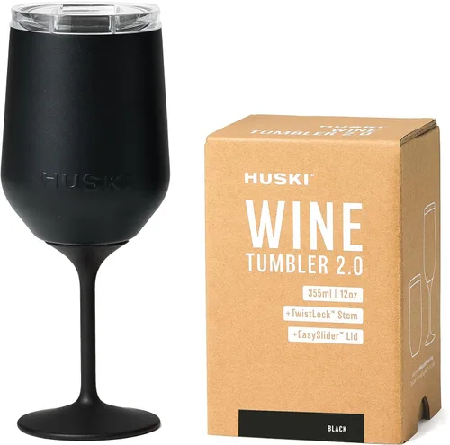 Miniatura 9 de Huski Vaso de vino 2.0 NUEVO Diseño galardonado con tallo desmontable Copa de vino de acero inoxidable premium con tapa Vaso con triple