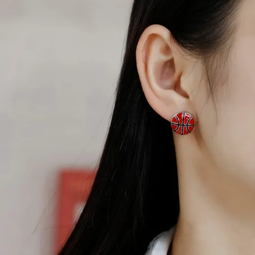 Miniatura 3 de RUOFFETA Aretes colgantes de pelota deportiva, aretes de fútbol, aretes de baloncesto, aretes de voleibol de béisbol, para mujer, regalo