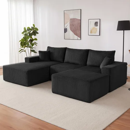 Miniatura 8 de Sofá modular de 108 pulgadas, sofá modular de nube con asiento profundo, moderno sofá modular en forma de L con diván, sofás tapizados sin hueso