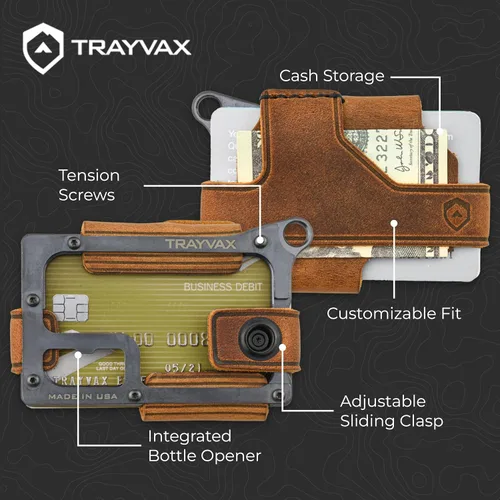 Miniatura 6 de Trayvax Contour Cartera minimalista Armadura táctica Bolsillo frontal de acero RFID, Negro