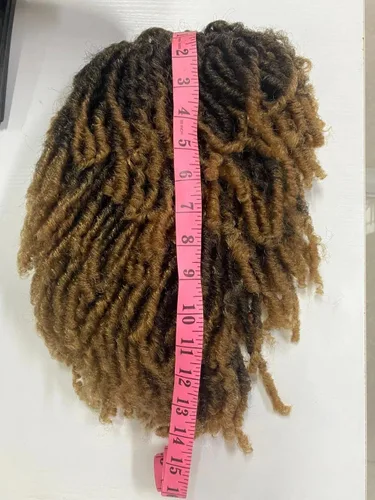 Miniatura 2 de GNIMEGIL Peluca de rastas cortas de 14 pulgadas para hombre, estilo afro bob, ombré, color marrón claro, cabello trenzado de ganchillo, pelucas