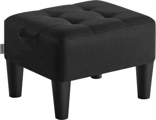 Miniatura 9 de SONGMICS Taburete para pies con patas, Otomán Taburete Pequeño, Asiento de Terciopelo con Cojín Grueso, para Sala de Estar, Dormitorio, Entrada