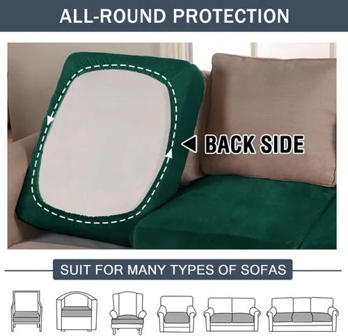 Miniatura 4 de CONRUSER Funda de cojín elástica de terciopelo suave, funda de cojín de felpa de terciopelo suave, funda de sofá, protector de muebles con parte