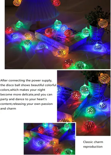 Miniatura 4 de Decoración de bola de discoteca para jardín, patio, decoración al aire libre, bolas de discoteca USB, difusor de bola de discoteca, lindo cambio