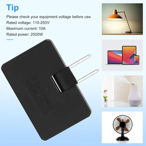 Miniatura 7 de Romeda Paquete de 3 Extensores de Tomacorriente de Pared Plana de CA Adaptador de Enchufe Plano, Adaptador de Pared Plegable de 3 Vías Multi Enchufe