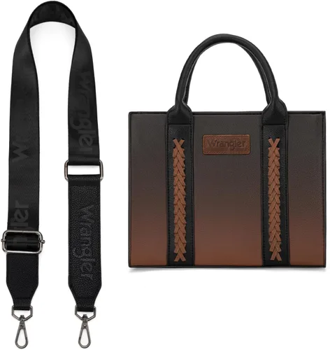 Miniatura 9 de Wrangler 2pcs Tote Bag Set Braided Rope Top Handle and Classic Tote