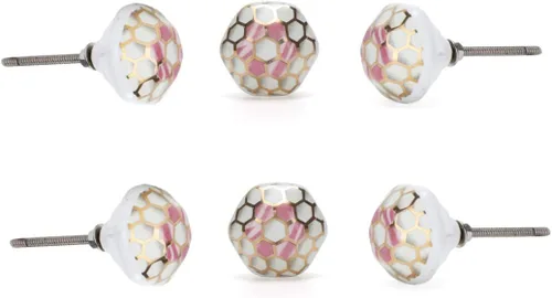Miniatura 17 de Perilla Home Juego de 6 pomos de cerámica para armarios y cajones, pomos redondos decorativos para el hogar, cocina, gabinete, armario, puerta