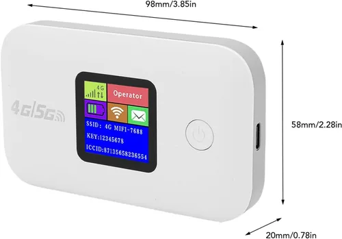Miniatura 9 de Zopsc Enrutador WiFi inalámbrico portátil, punto de acceso 4G 5G LTE con ranura para tarjeta SIM, velocidad de 150 Mbps, conexión de 12