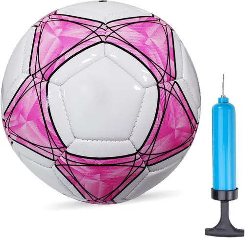 Miniatura 10 de Balón de fútbol tamaño 3,4,5 PU suave para práctica de entrenamiento, regalo para niños y niñas, viene con bomba y aguja